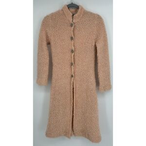 Anthropologie Laurie B Oversized Chunky Pink Cardigan Sweater Duster Edwardian S